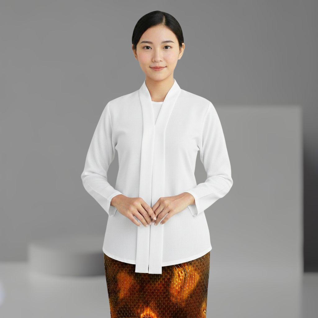 kebaya kartini modern polos katun mikro
