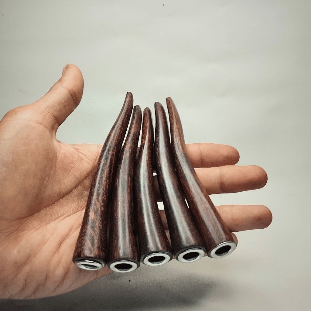 Pipa Once Kayu Bertuah Galih Asem Jawa Lengkung Original 12 cm Full Galih Premium Super