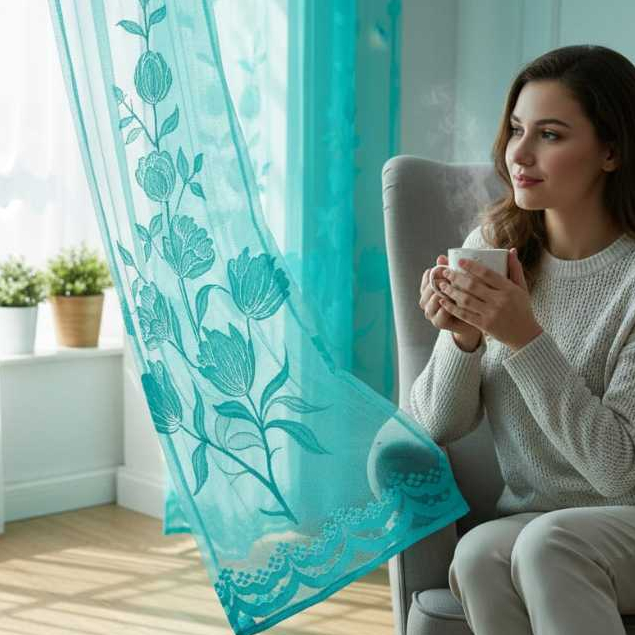 Vitras Gorden Siang Vitras Jendela Bermotif Bunga