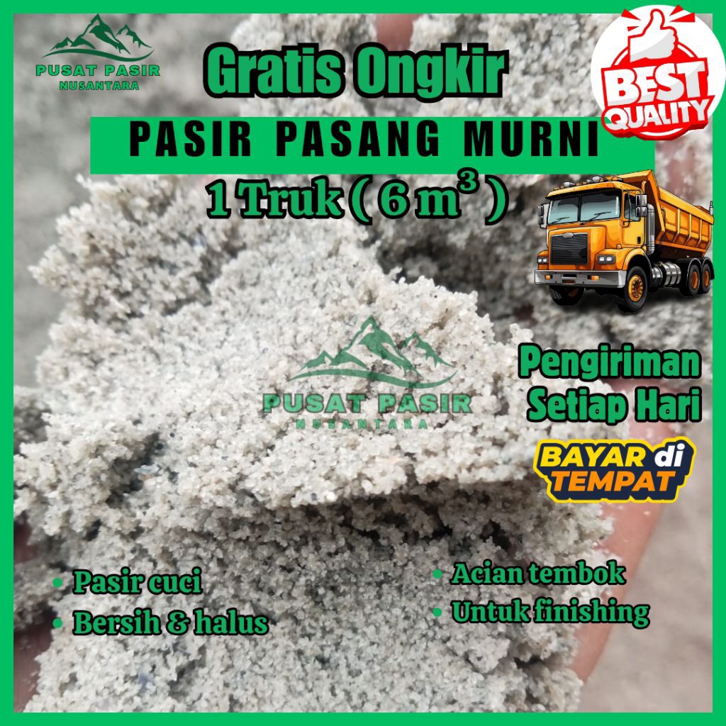 pasir bangunan 1 truk / pasir pasang 1 truk / pasir 1 truk / pasir pasang bangunan
