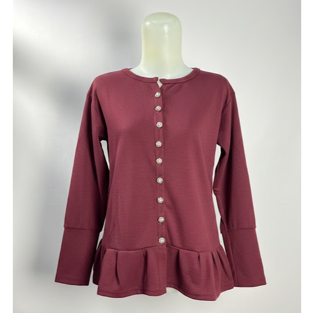 Miya Cardigan Rib Wanita | Cardigan Kancing Depan Lengan Panjang