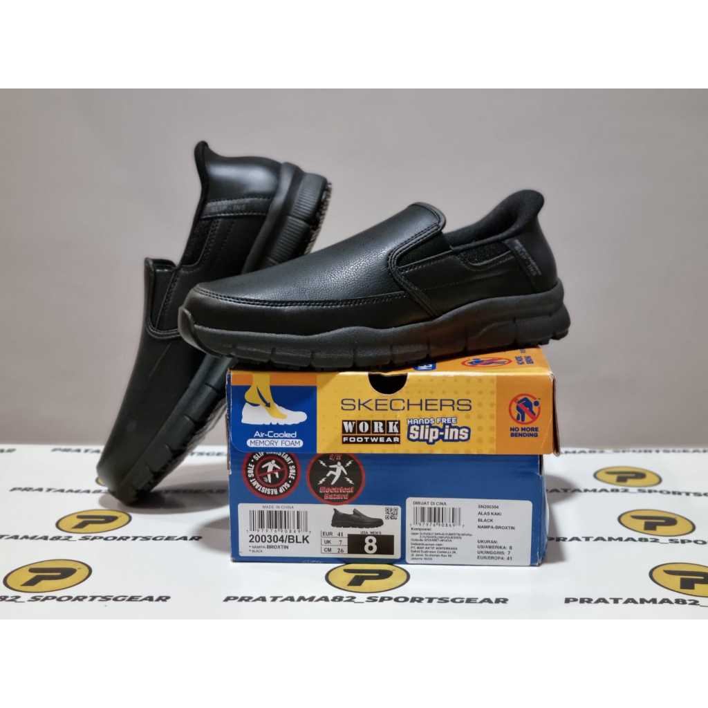 SIZE 41 ( 26 CM ) - ORIGINAL ASLI SKECHERS SLIP-INS SR NAMPA BROXTIN ON SEPATU PRIA CASUAL KERJA FOR