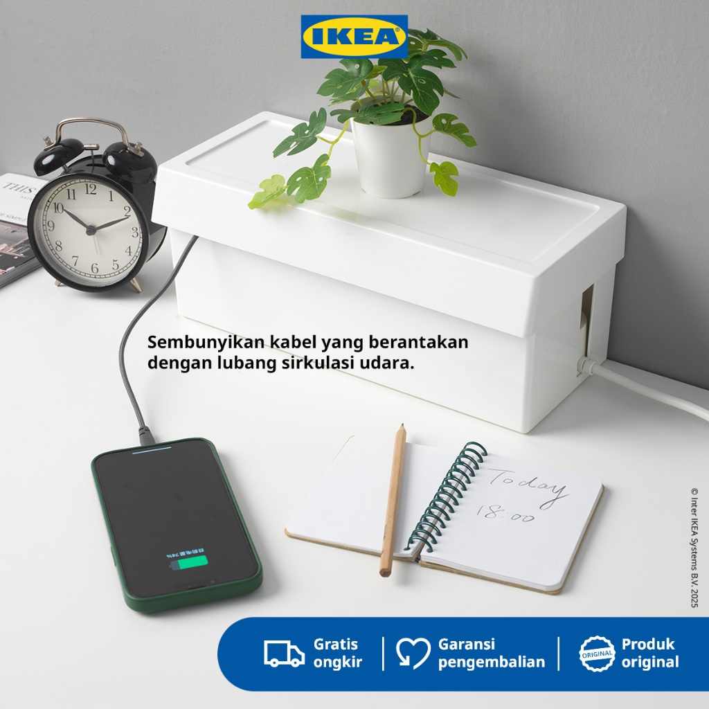 IKEA SÄTTING Kotak Pengatur Kabel Dengan Penutup Minimalis