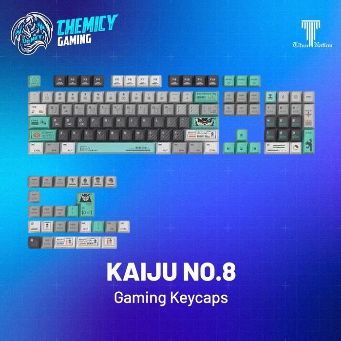 Stok Baru Titan Nation Kaiju No.8 PBT PC Keycaps 130 Keys Cherry Profile