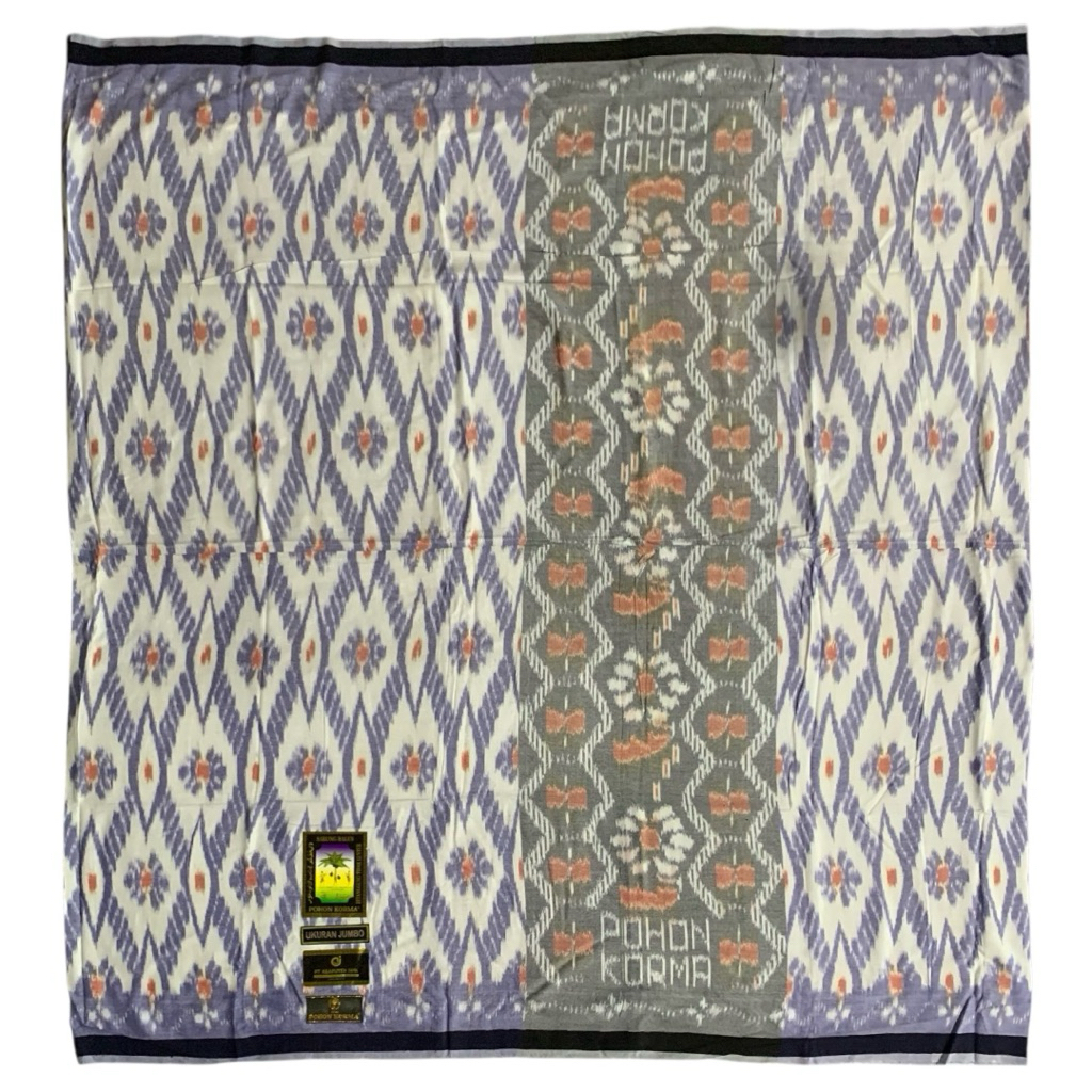 Sarung Goyor Pohon Korma Rayon Putih Biru ATBM Original