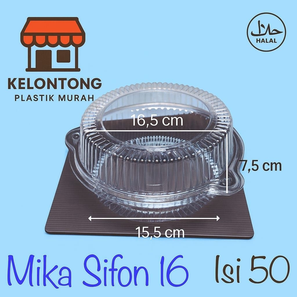 Mika Bolu Sifon 16 MC - Mika Bolu TX16 Isi 50 Pcs - Mika Bulat 16 CM Chiffon 16