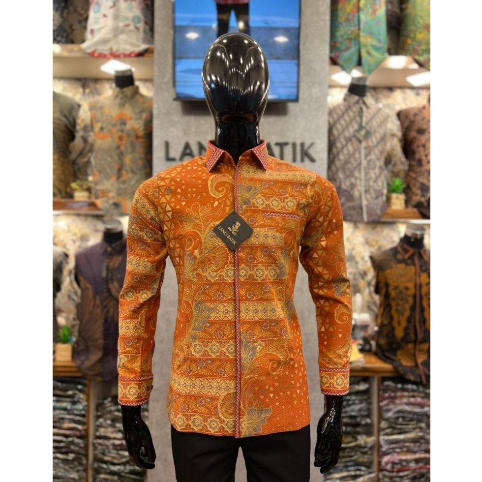 Lano Batik Semi Jas - Kemeja Batik Smock Semi Jas - Pallawa - Batik Dobby - Baju Batik Pria - Kemeja