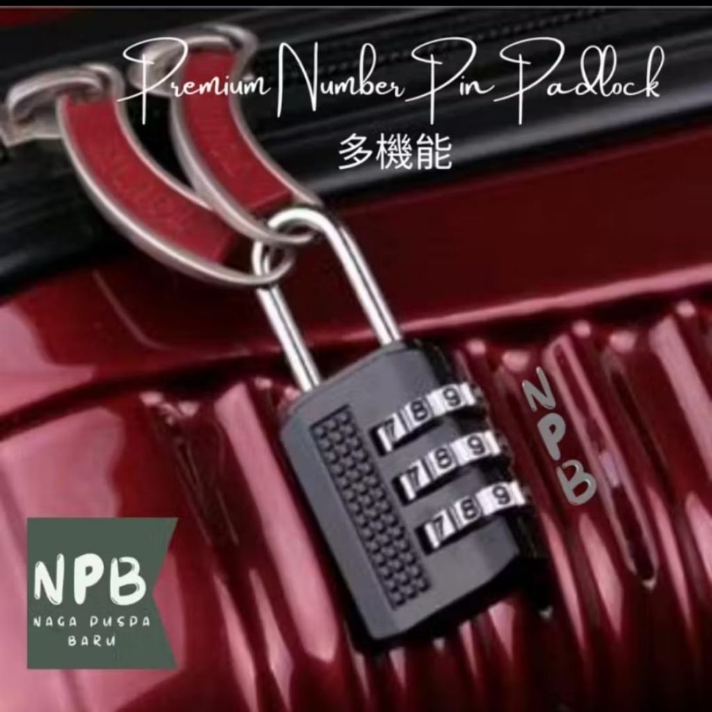 Gembok Pin Angka Premium Multifungsi - Gembok Kode Tas Koper Traveling - Gembok Kecil