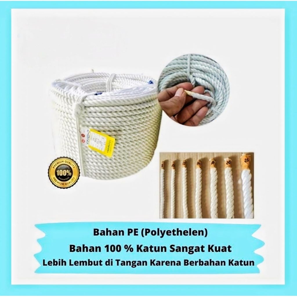 tali kuralon tali tambang besar kuralon putih  Katun Kain Kuralon Guralon Super Kuat-