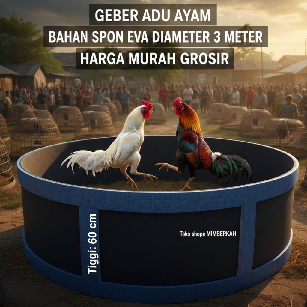 Geber Ring Aduan Ayam Lis Hitam Diameter 3m