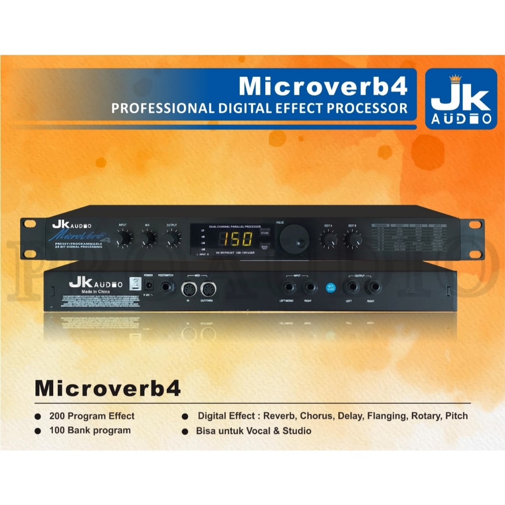EFFECT VOCAL JK COUSTIC MICROVERB 4 / MICROVERB4 EFFECT VOCAL MICROVERB-4 ORIGINAL
