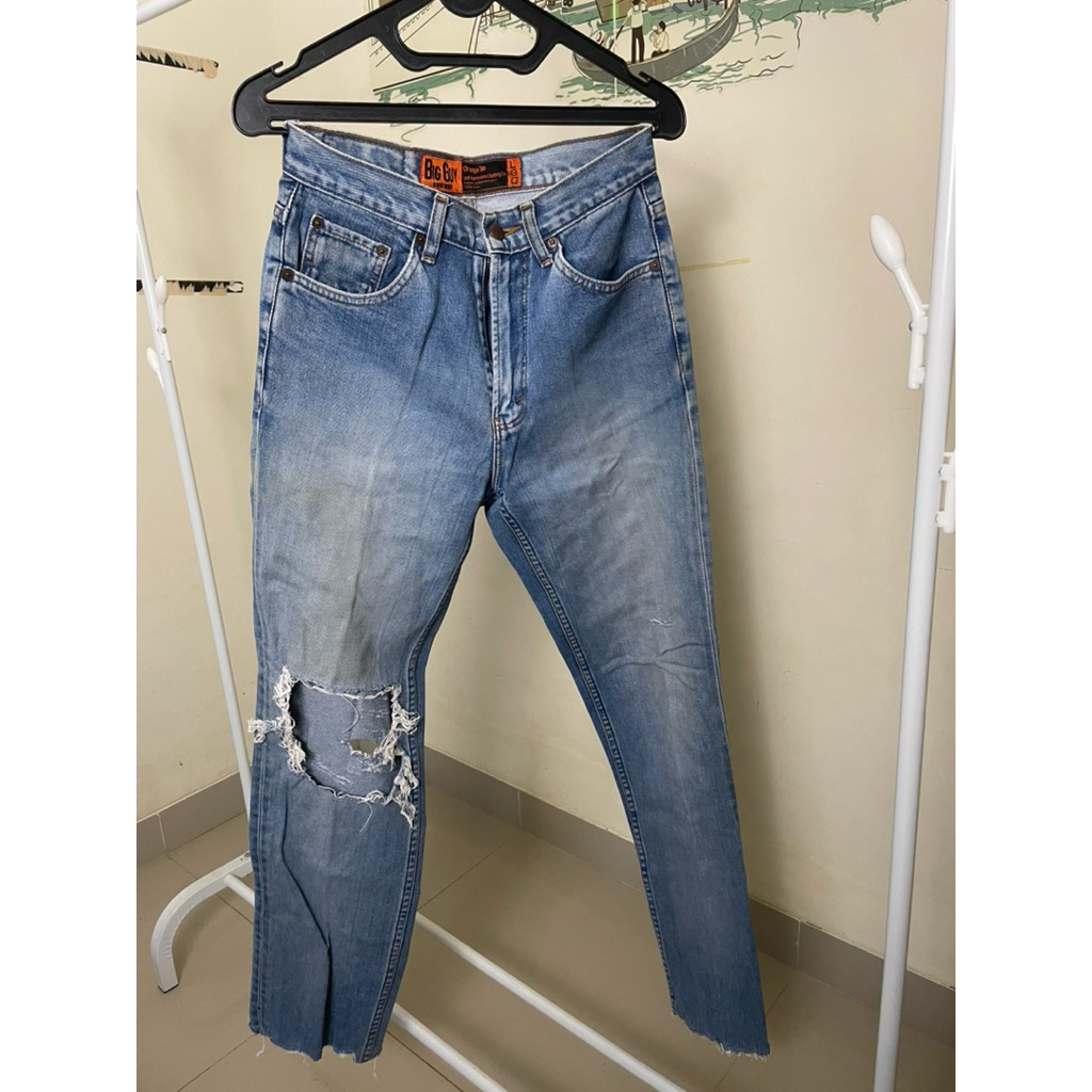 lea jeans customized preloved celana panjang denim pria ripped jeans skinny slimfit