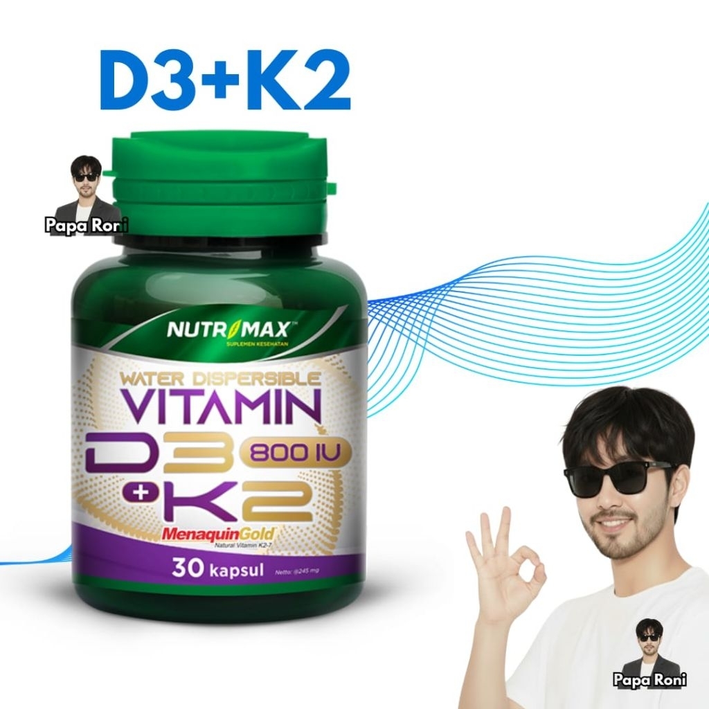 Nutrimax Water Dispersible Vitamin D3 K2 Supplemen Vitamin D3 dan Vitamin K2 Alternatif Prove Blackm