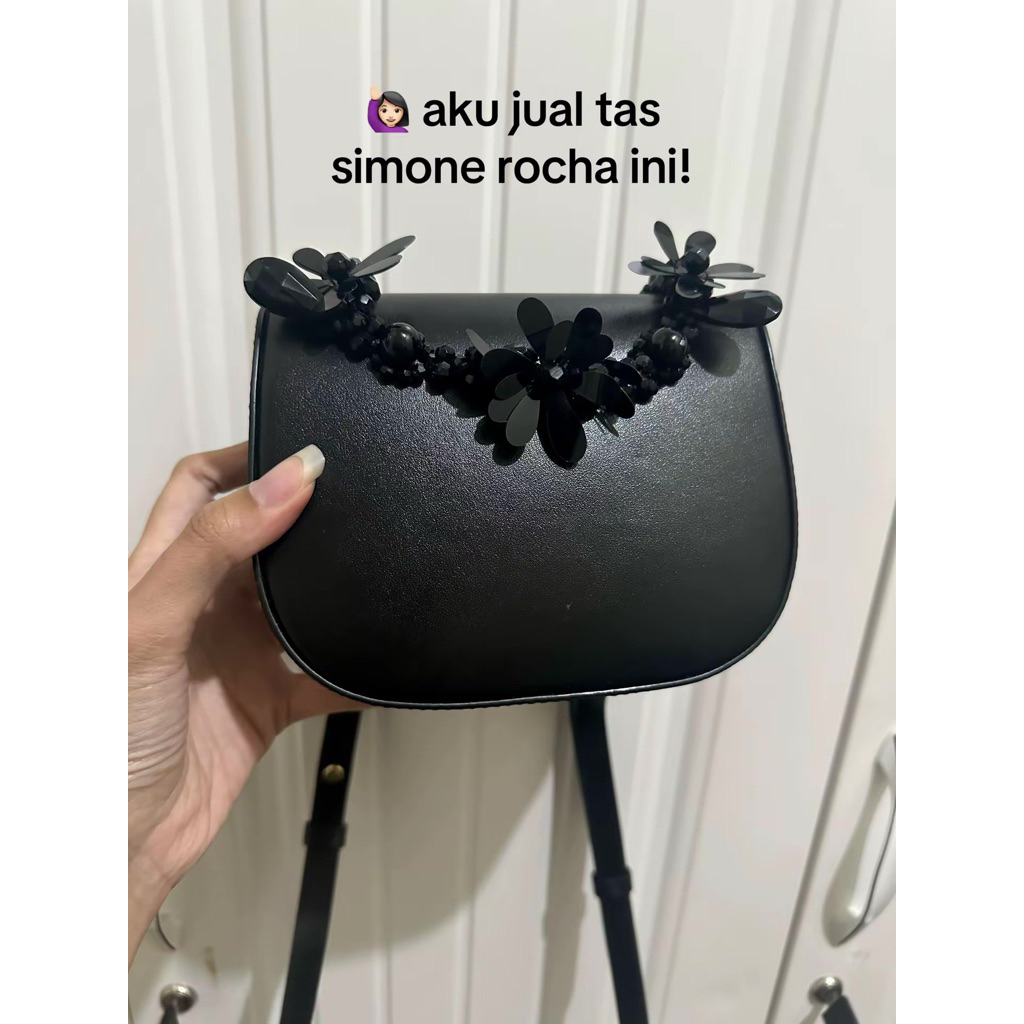 SIMONE ROCHA Small Beaded Sling Bag Black