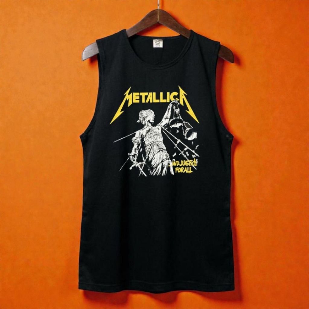 Kaos Singlet Lekbong  Tank Top Katun  Sleveless kaos band GUANO t-shirt tanpa lengan metallica