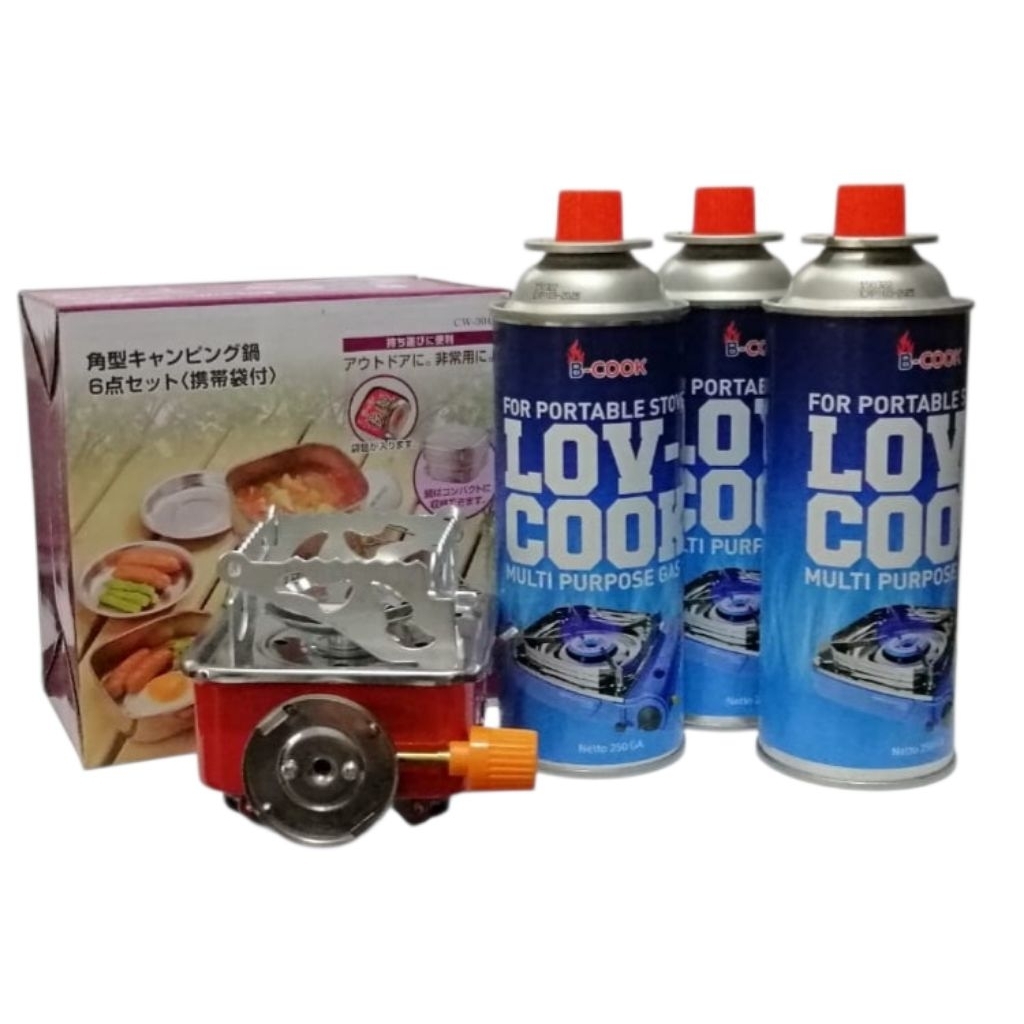 Camping perlengkapan Masak stainless steel paket