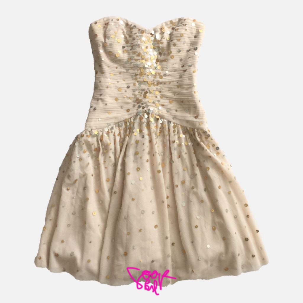 BCBGMaxazria Strapless Sequin Dress