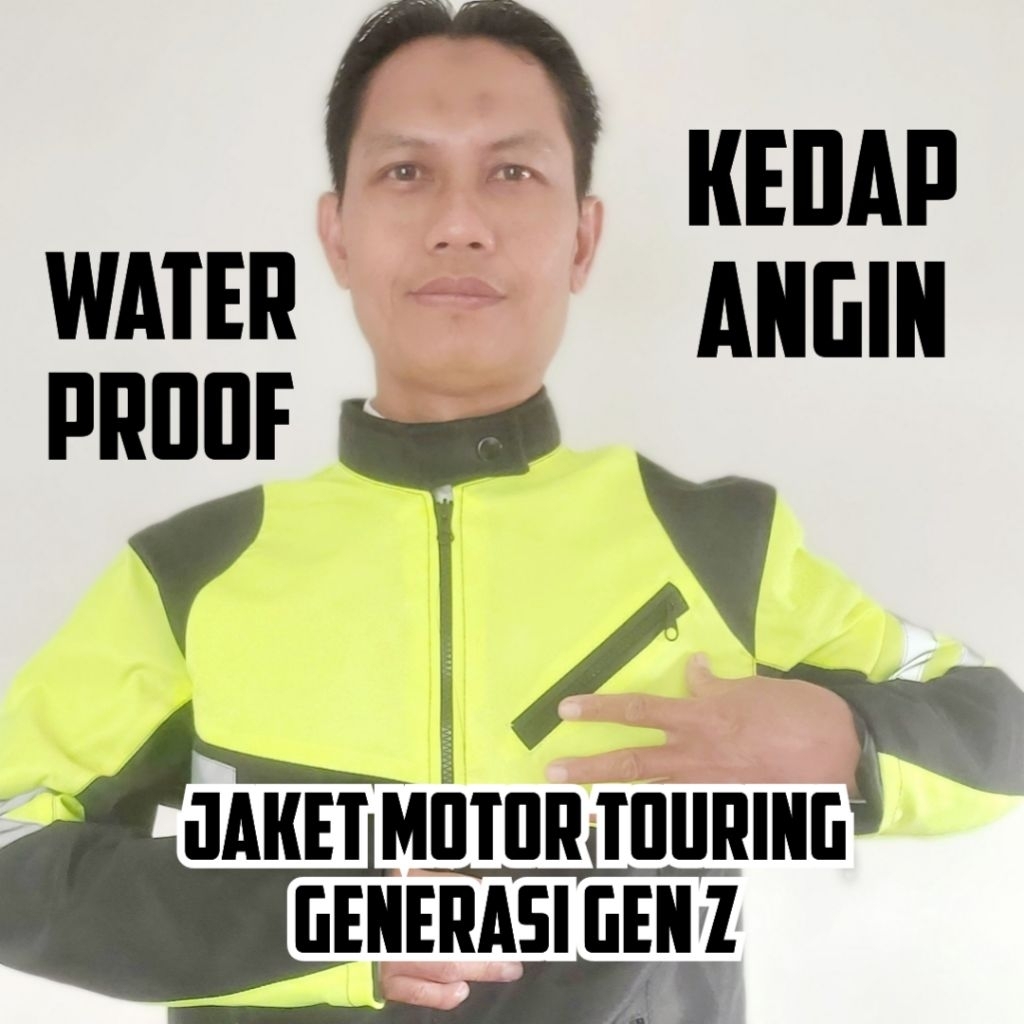 Jaket Motor Touring Generasi Gen Z | Hijau Stabilo