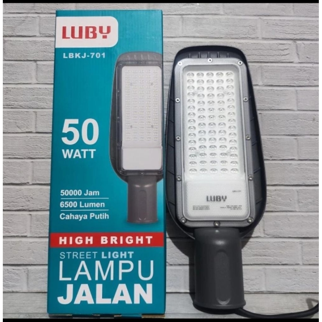 LUBY LAMPU JALAN PJU 50W 50 WATT CAHAYA PUTIH 6500K STREET LIGHT SNI
