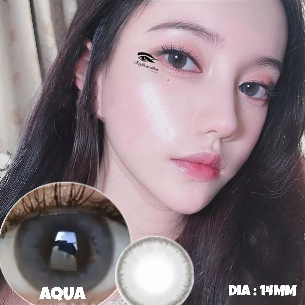 SOFTLENS SALE / PROMO / PUDDING / GRAY / GREY / EOS 14 MM ( MINUS -0.50 S/D -10.00 )