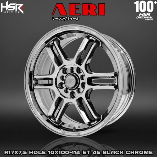 Velg Black Chrome Ring 17 Baut 5 | HSR Aeri R17 PCD 5X100 & PCD 5X114