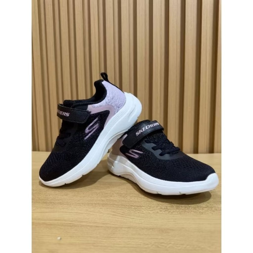 Skechers Anak Perempuan Hitam Peach Premium