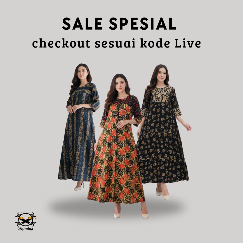 SALE  WAJIB LANGSUNG PAYMENT DASTER RUMINA BATIK ASLI BATIK CAP RAYON SANTUNG TEBAL BAJU SANTAI BAJU
