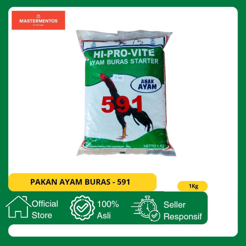 PAKAN AYAM BURAS STARTER 591 KEMASAN 1Kg ORIGINAL