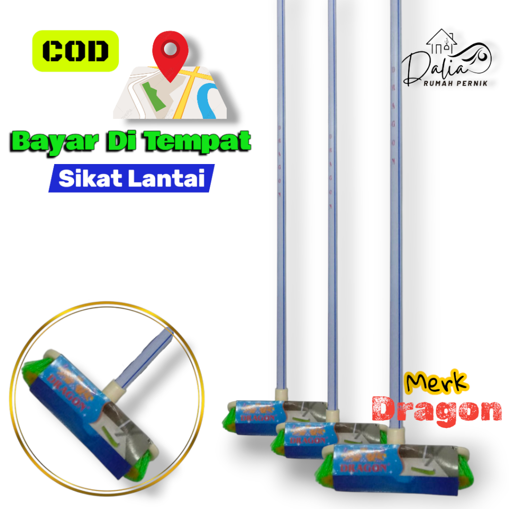 Pel Dragon bahan berkwalitas,Pel Lantai DRAGON Serabut Tebal Premium Gagang Panjang Kuat dan Awet un