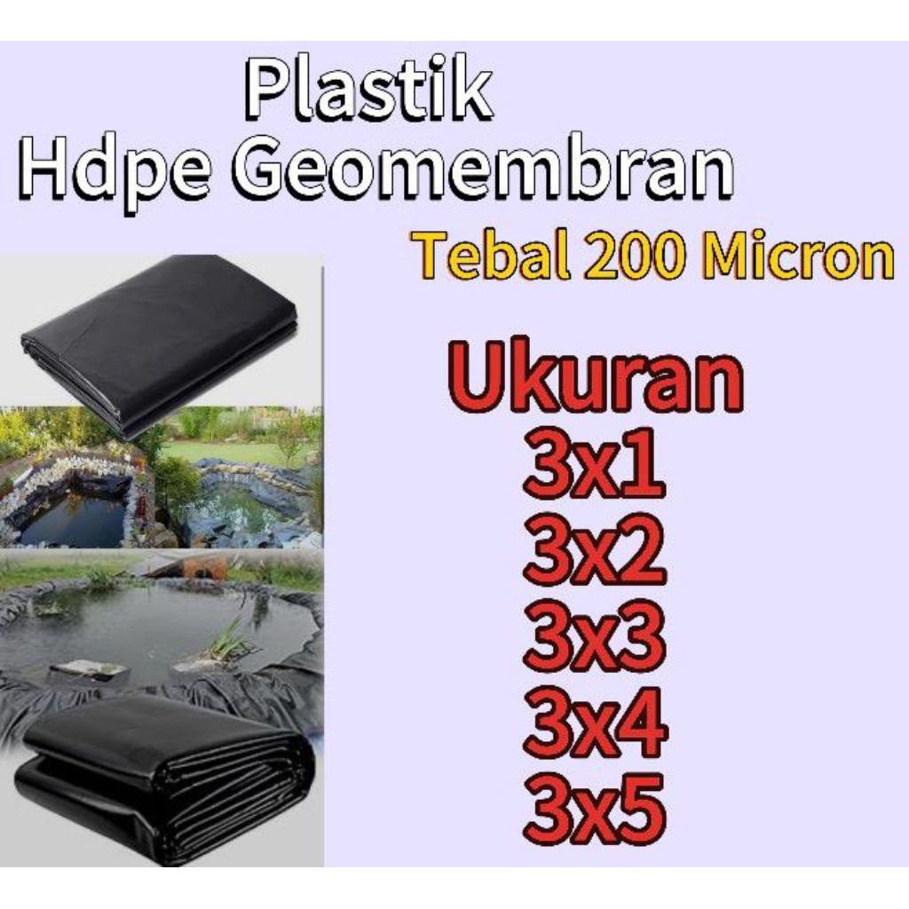 Geomembran Hdpe berbagai ukuran tebal 200 micron