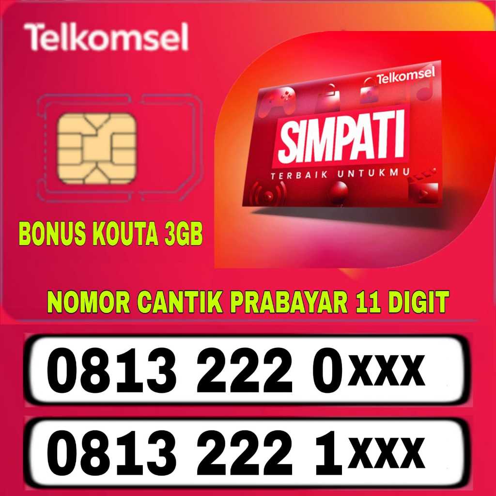 Nomor cantik kartu perdana simpat 11 digit  murah