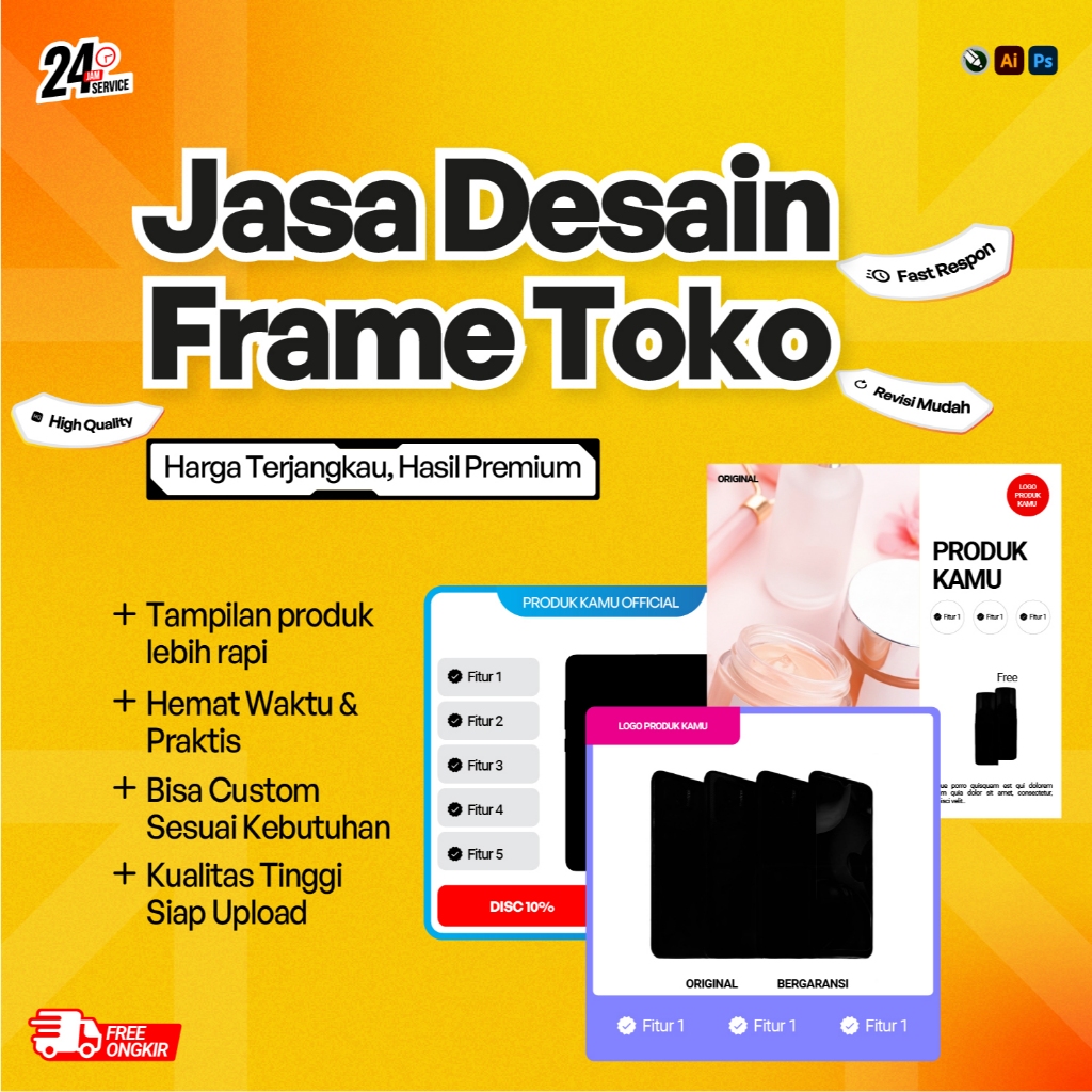 Jasa Desain Edit Foto Produk, Desain Custom Frame, Buat Frame, Kotak Produk Menarik Profesional