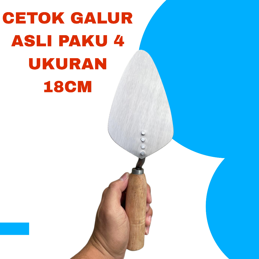 Sendok Semen Cetok Galur Asli Original Paku 4 Lancip Panjang 18 cm