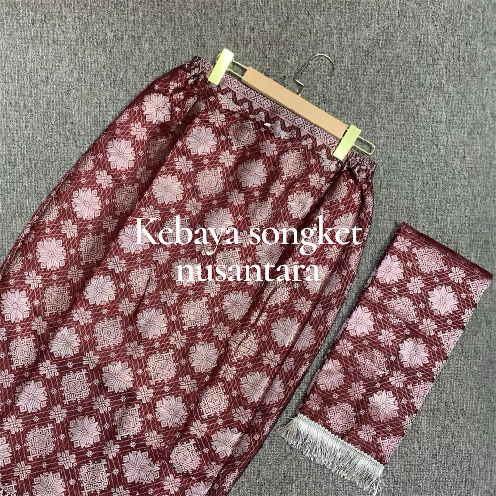 Rok Songket Span Dan Selendang//Rok Songket Kebaya Kondangan//Set Songket Kebaya Pesta//Songket Keba