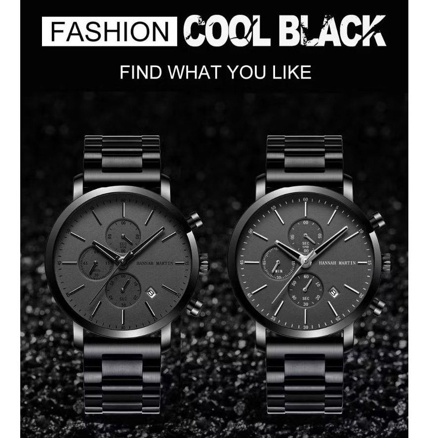 Jam Tangan Pria & wanita Hannah Martin original Jam Tangan Quartz Kasual