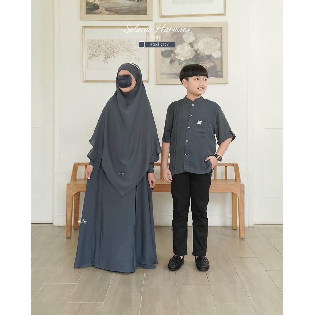 SET FK XXL | READY GAMIS SORA AZDA/GAMIS ANAK/GAMIS KIDS/BAJU ANAK/GAMIS LEBARAN/SARIMBIT SELARAS HA