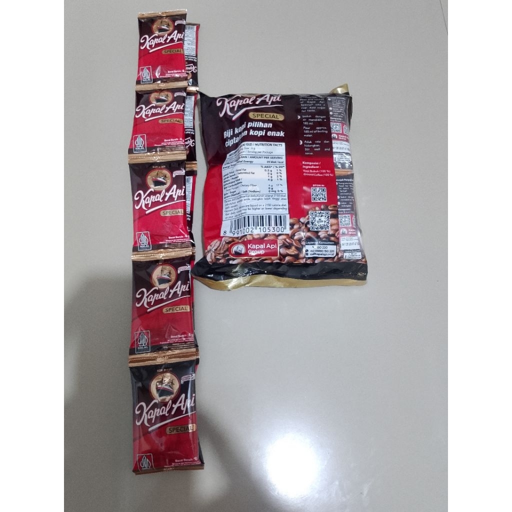 KOPI KAPAL API MINI TANPA GULA PAKET 1 (SATU) RENCENG 10 SASET