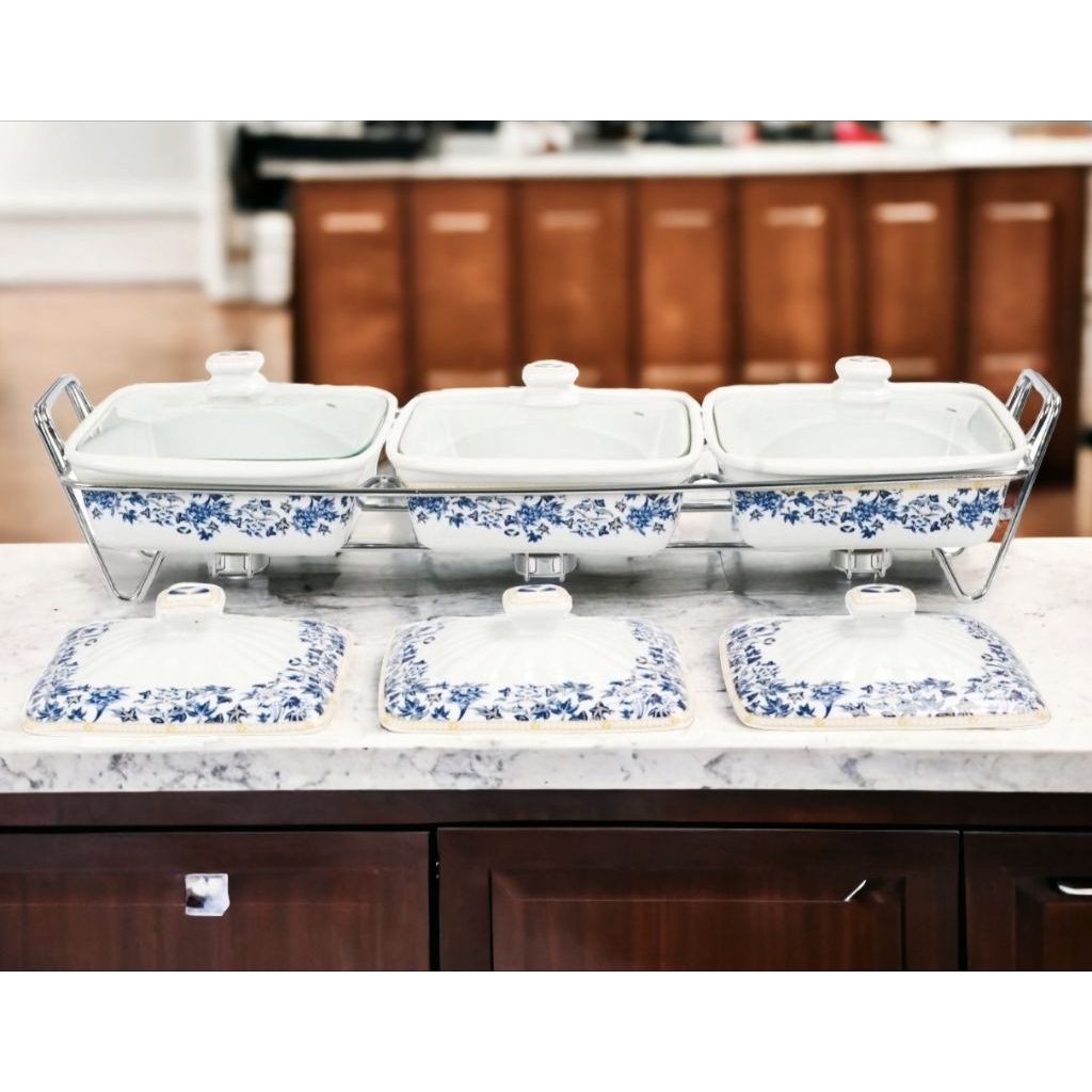 Food warmer VICENZA, Penghangat Makanan Persegi Clara Ha45 AYANA dilengkapi 2 jenis tutup wadah saji