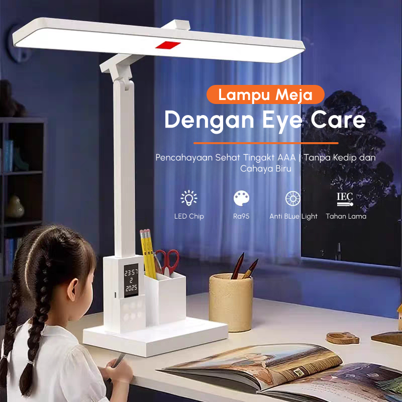 MIMOON Lampu Belajar Lampu Meja Lampu Belajar Portable Charger LED Lampu Meja Belajar Lampu Baca Lam