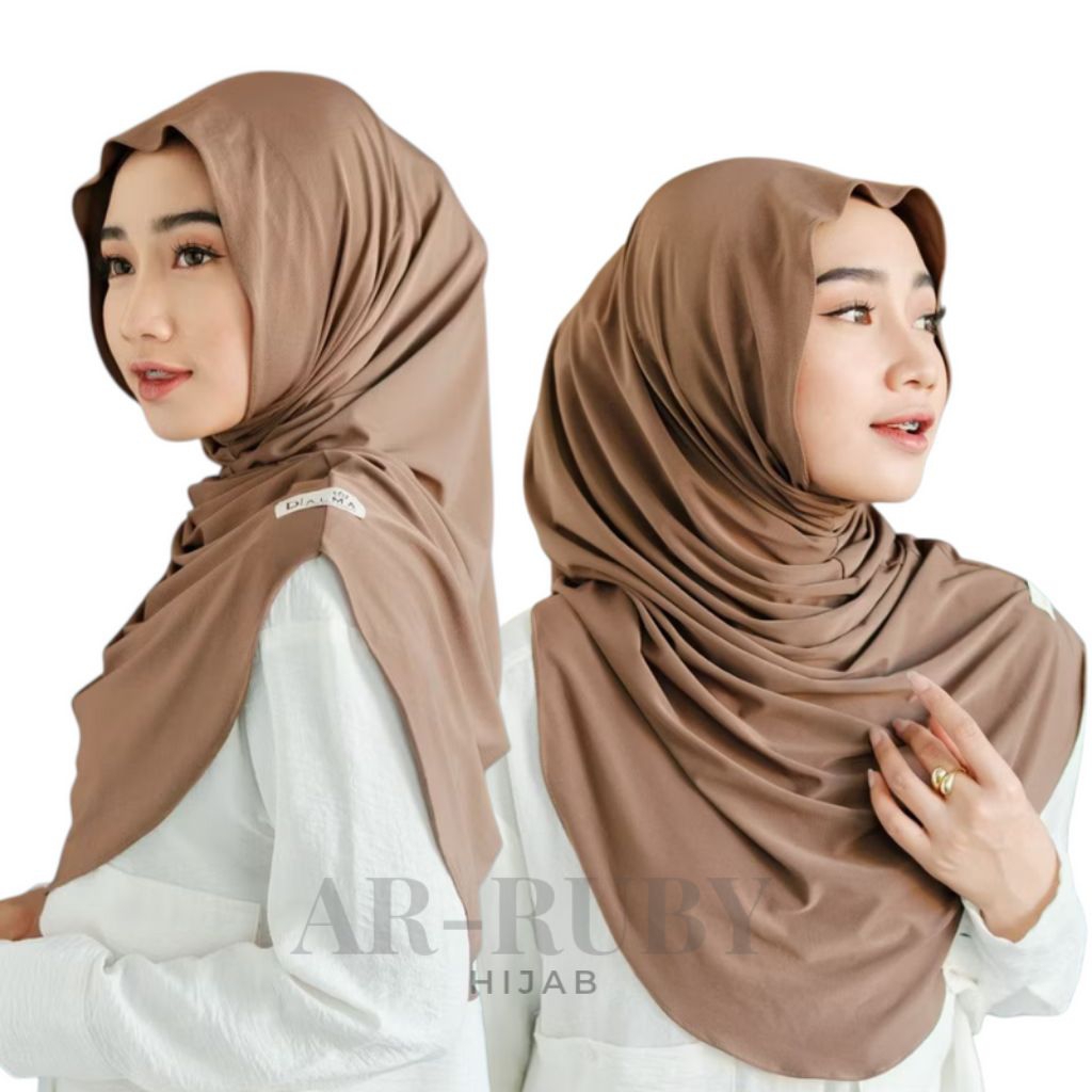 Hijab Instan Inner Jisoo 2 in 1 All to fit L Label Woven Jisoo Mleyot Jersey Premium