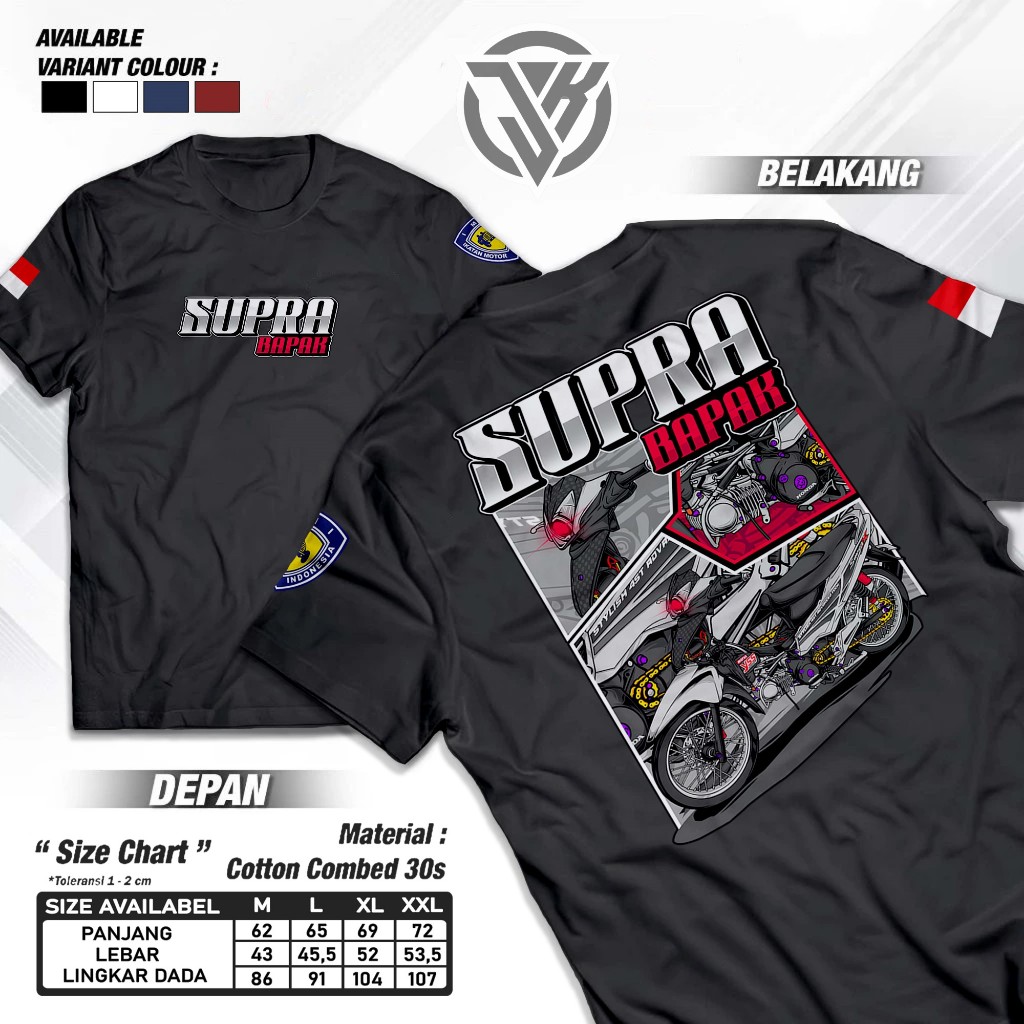 T-Shirt Unisex - Kaos SUPRA BAPAK New Artikel - Baju Distro Murah - Kaos Racing Otomotif - Baju Orig