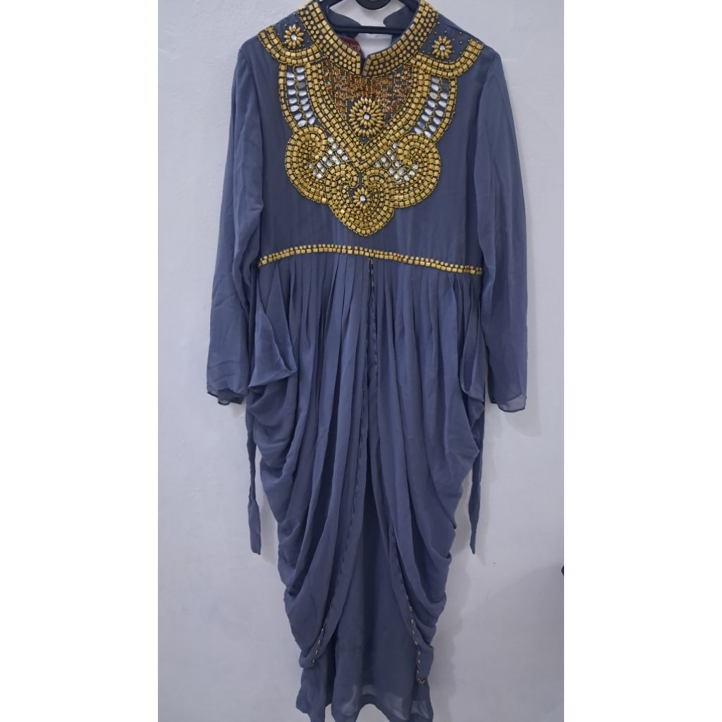 Baju Dress Gamis Wanita Ukuran L warna Abu-Abu - Preloved / Bekas