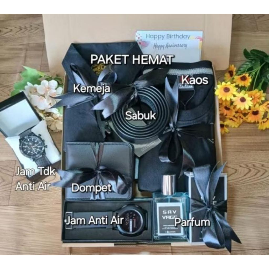 PAKET KOMPLIT Hampers COWOK termurah GiftBox Kado UlangTahun Hampers