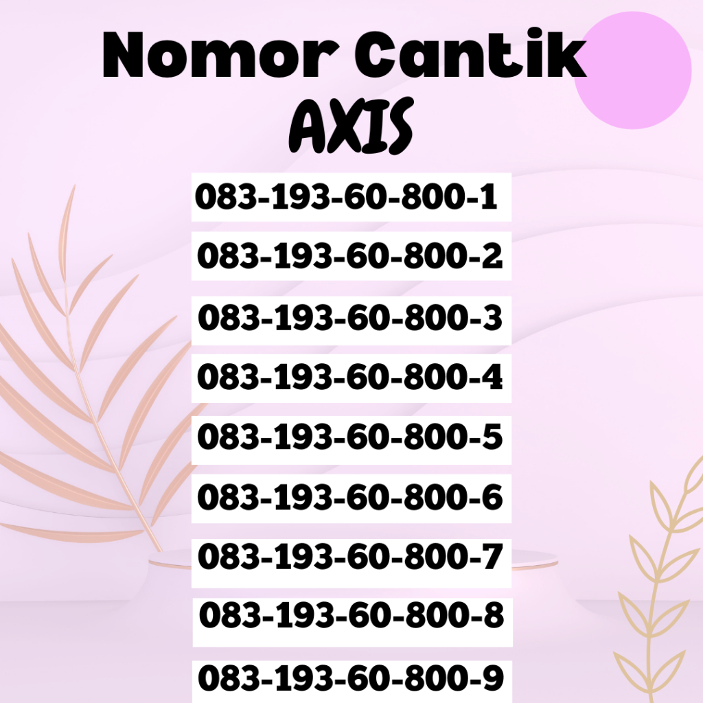 PROMO KARTU PERDANA AXIS CANTIK SPESIAL (A6) / NOMOR AXIS CANTIK TERLARIS TERMURAH / PERDANA AXIS CA