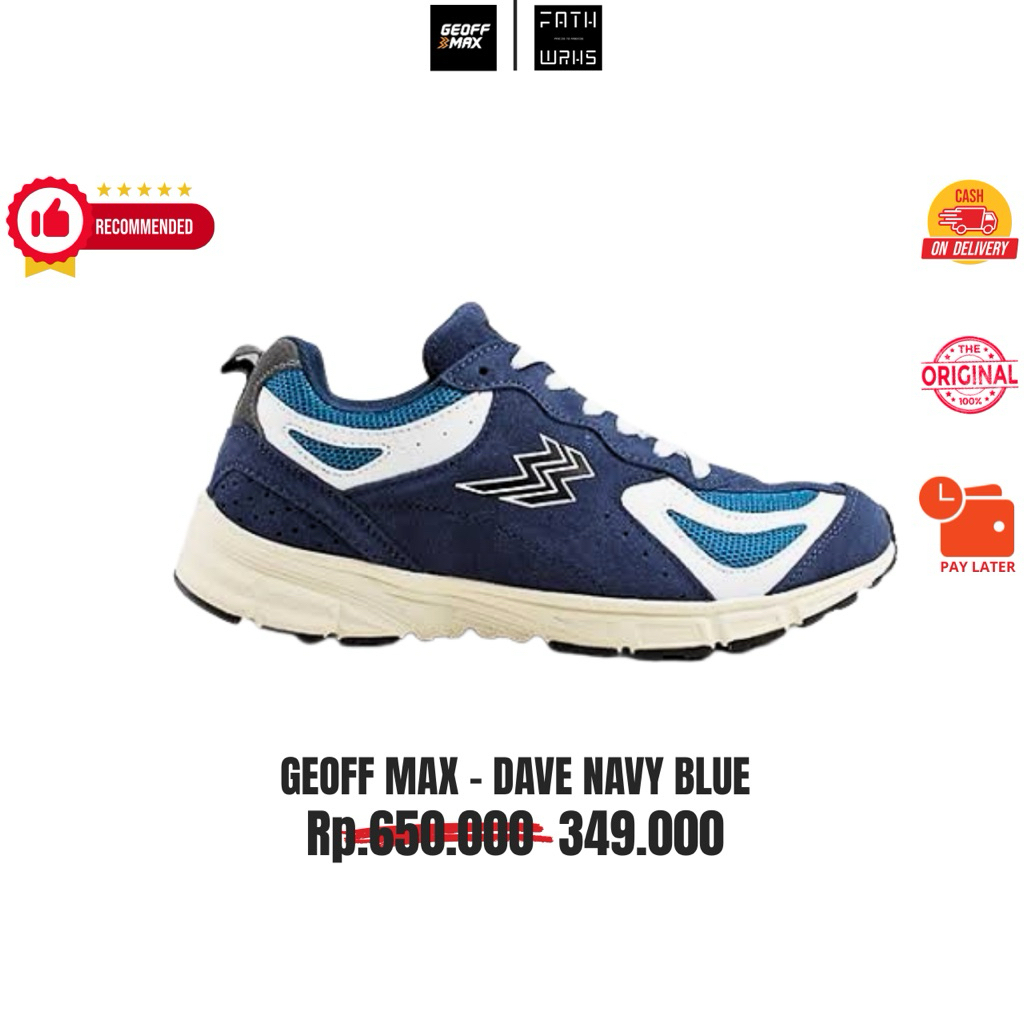 Sepatu Geoff Max Original - Dave Navy Blue | Shoes Cupsole | Sepatu Olahraga | Sepatu Unisex