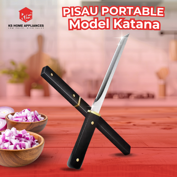 KS Pisau Portabel Model Katana Design Koki Jepang Super Tajam Katana Knife Portable
