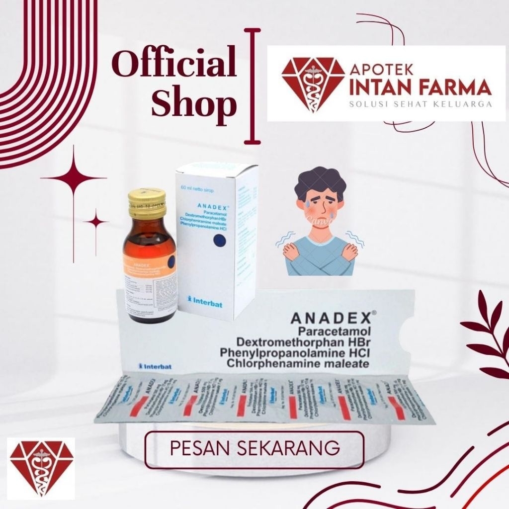 Anadex sirup / Anadex tablet mengatasi demam batuk kering dan pilek