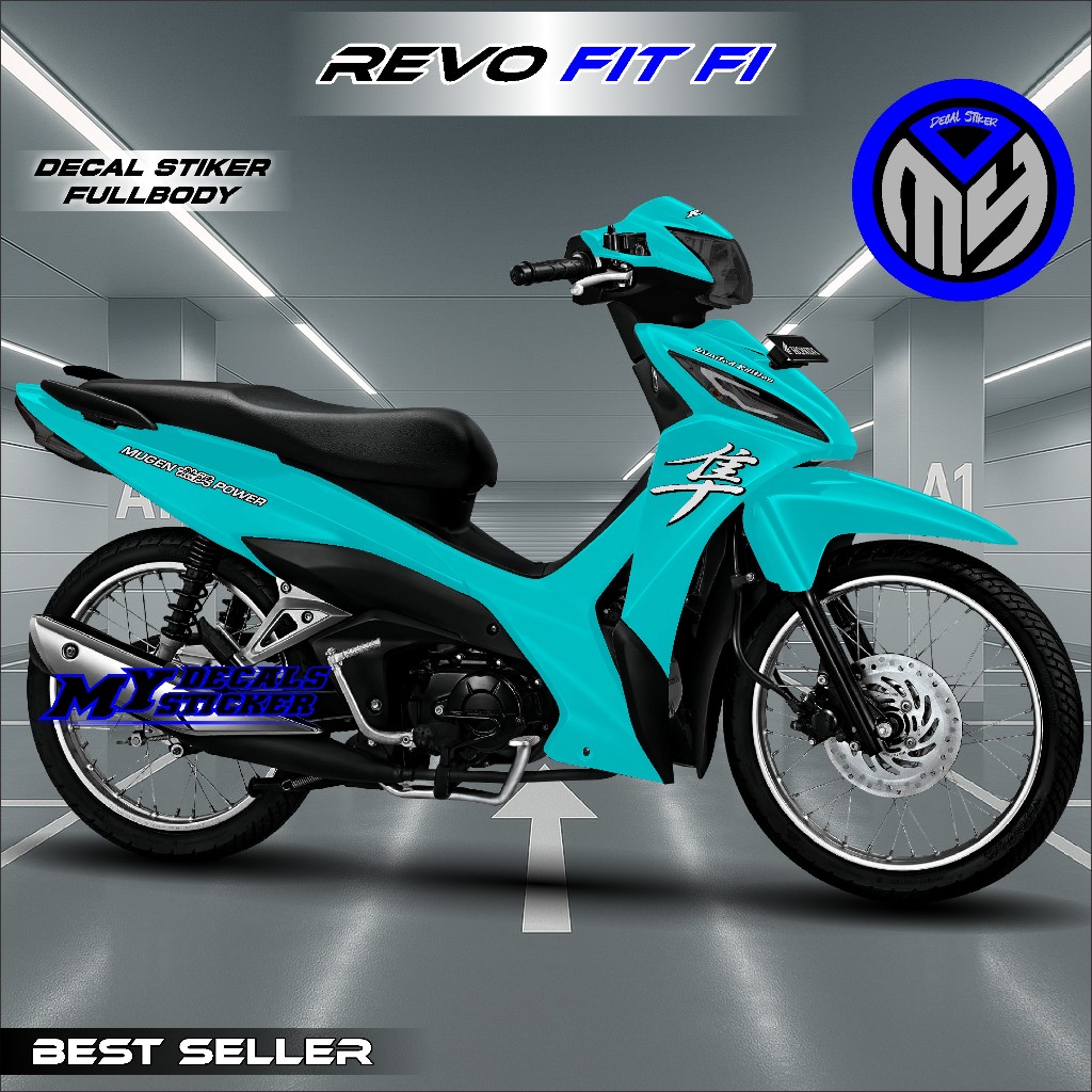 Stiker Decal Revo FIT FI Fullbody Polos simple  - Stiker Variasi Striping Revo Fit Injeksi Full Body