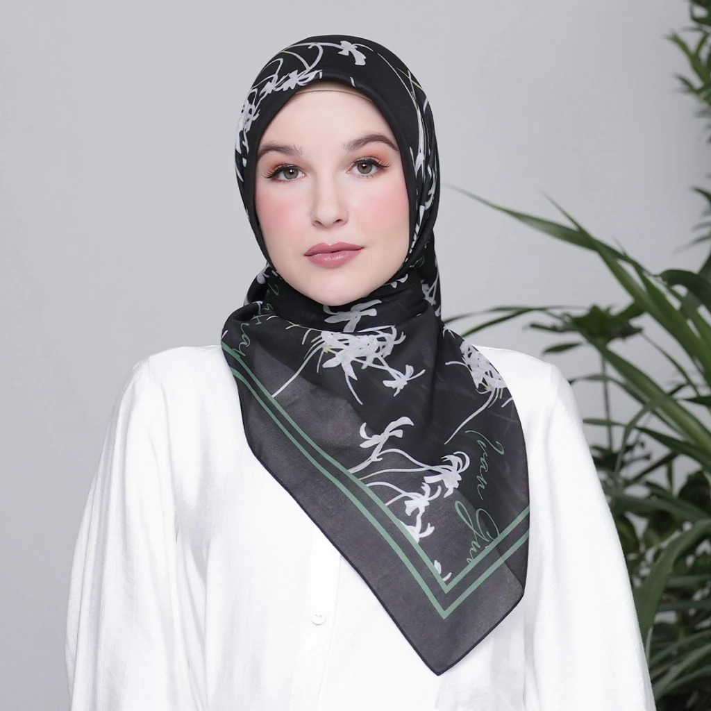 Mandjha Orchid Scarf By Ivan Gunawan - Hijab Original by Ivan Gunawan - Live