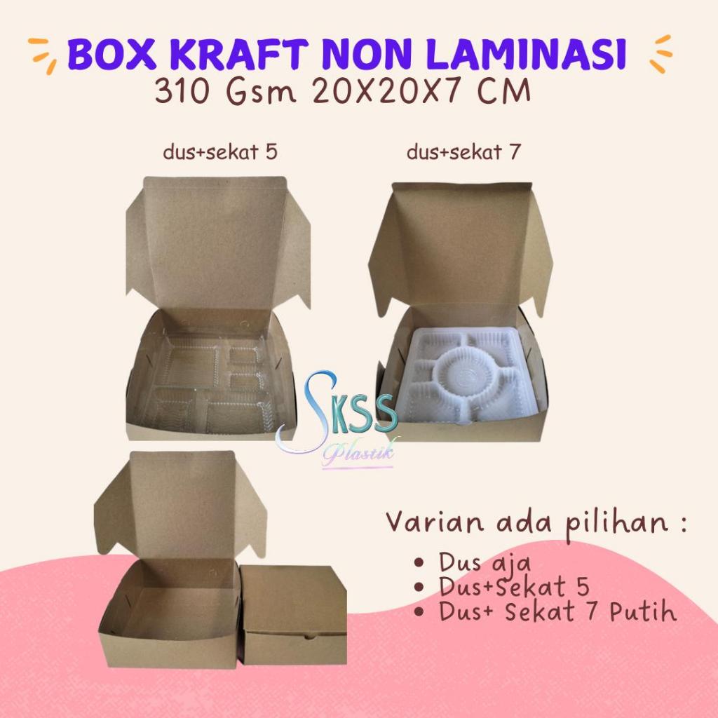 Box Dus Nasi Kraft 20x20 Non Laminasi l Kotak Nasi l Dus Nasi Kotak Kemasan Makanan Kue